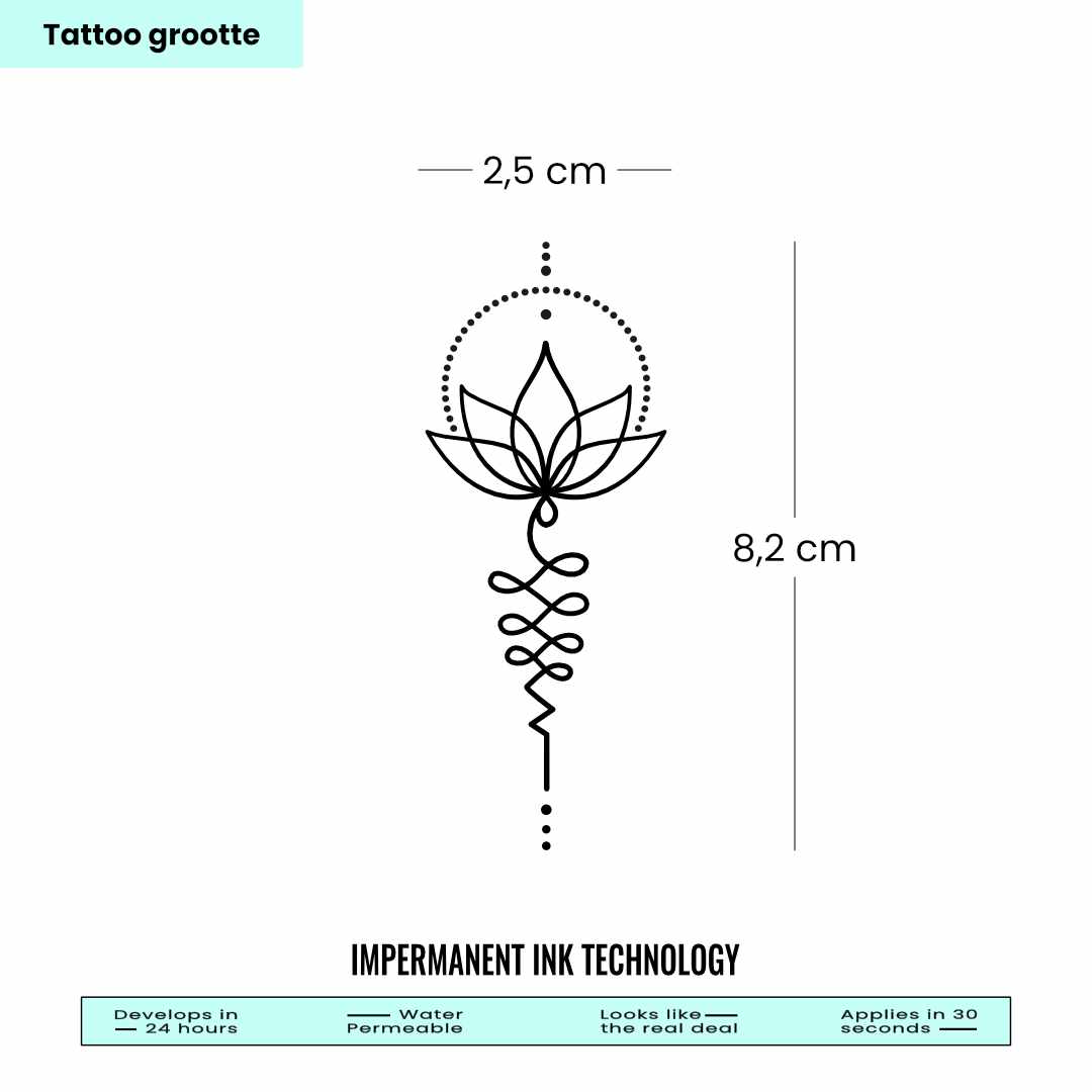 Unalome Lotus Flower Tattoos UNALOME WITH LOTUS TATTOO DESIGN By: Ta